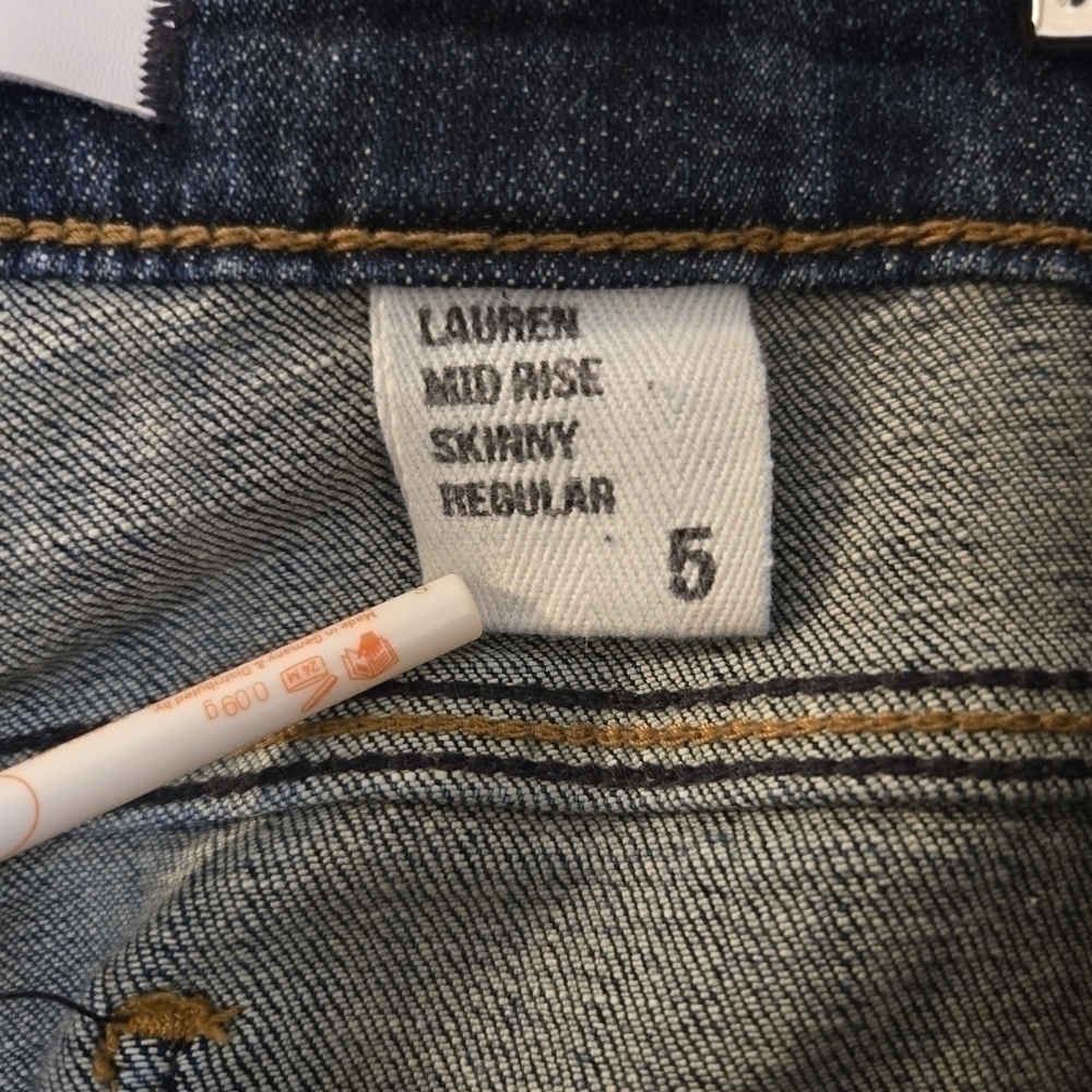 Eunina Jeans Women's Lauren Mid Rise Skinny Distressed Jeans Size 5 - Picture 4 of 12